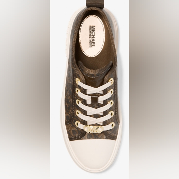 Michael Kors Evy Empire Signature Lace Up Sneakers Size 8.5 NWOT MSRP $198 - Picture 5 of 13